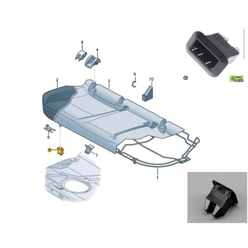 ARKA KOLTUK KLİPSİ PASSAT 17--- 5G0886373